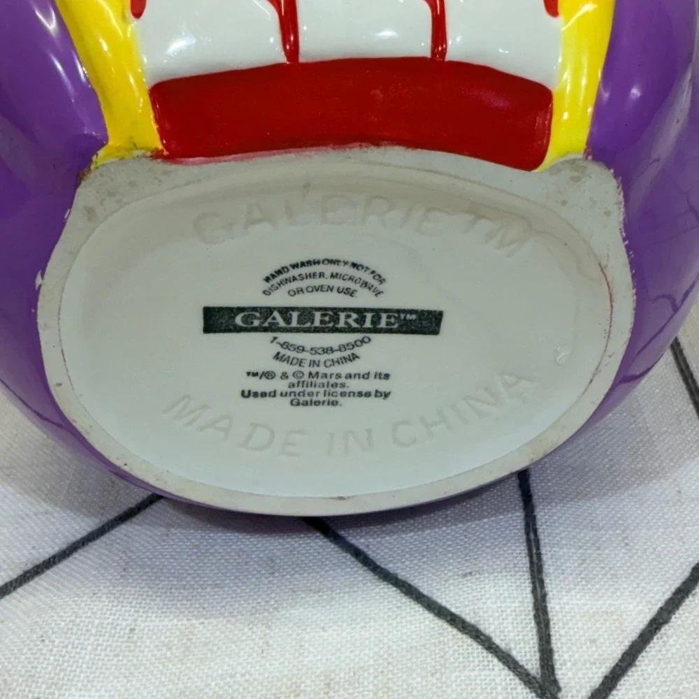 M&M Red Character Ceramic Candy Jar Galerie Arabian Night Turban Purple Red READ
